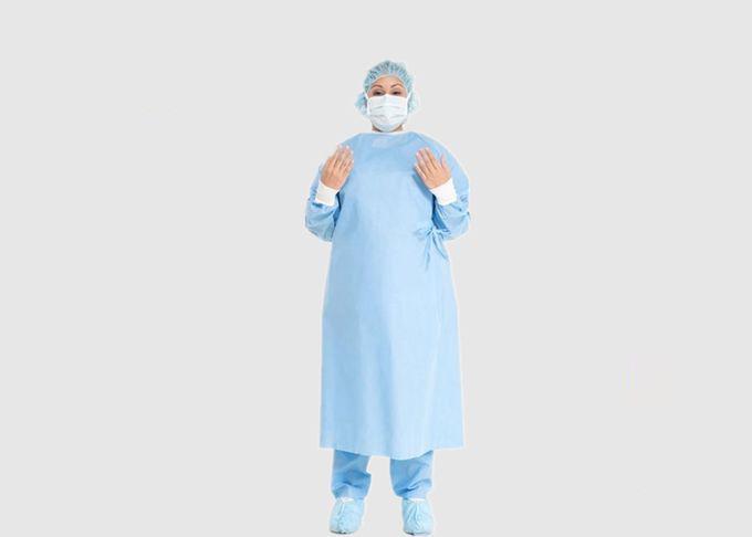 Abito protettivo medico materiale di Sms con polsino posteriore/elastico pieno