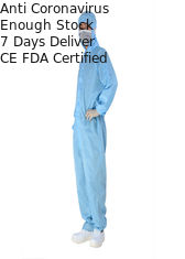 L'isolamento blu di decorazione antipolvere abbiglia l'abbigliamento medico con le cuciture ultrasoniche