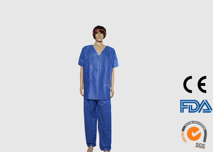 Medico eliminabile resistente dell'acqua sfrega, cappotti eliminabili blu del laboratorio